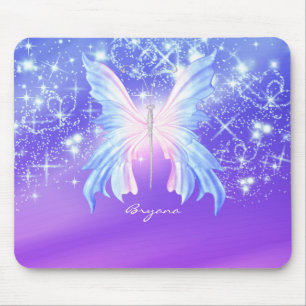 Fantasy Vlinder Roze & Paarse Glans Muismat