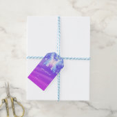 Fantasy Vlinder Roze & Paarse Glitters Cadeaulabel (Met Touw)