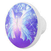 Fantasy Vlinder Roze & Paarse Glitters Keramische Knop (Rechts)