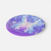 Fantasy Vlinder Roze & Paarse Glitters Papieren Bordje (Gekanteld)