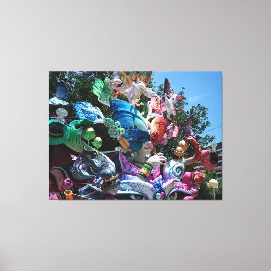Fantasy Vlindermeisjes Beeldhouwwerk Canvas Afdruk (Voorkant)