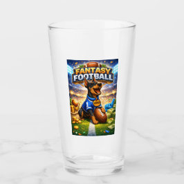 Fantasy voetbal met hond glas
