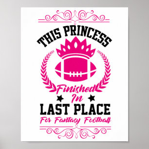 Fantasy Voetbal Prinses Grappig Feest Design Verli Poster