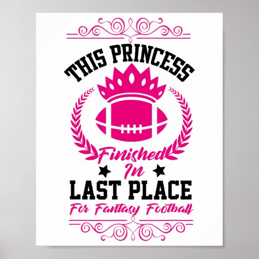 Fantasy Voetbal Prinses Grappig Feest Design Verli Poster (Voorkant)