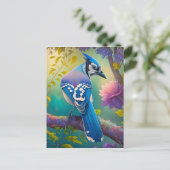 Fantasy Vogels Blauwe Jay Briefkaart (Staand voorkant)