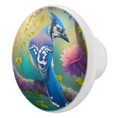 Fantasy Vogels Blauwe Jay Keramische Knop (Rechts)