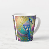 Fantasy Vogels Blauwe Jay Latte Mok (Rechterhoek)