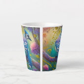 Fantasy Vogels Blauwe Jay Latte Mok (Voorkant)