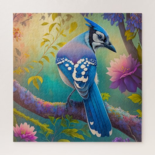 Fantasy Vogels Blauwe Jay Legpuzzel (Verticaal)