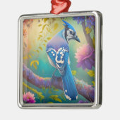 Fantasy Vogels Blauwe Jay Metalen Ornament (Links)