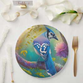 Fantasy Vogels Blauwe Jay Papieren Bordje