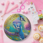 Fantasy Vogels Blauwe Jay Papieren Bordje (Feest)