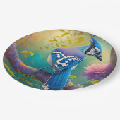 Fantasy Vogels Blauwe Jay Papieren Bordje (Gekanteld)