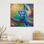 Fantasy Vogels Blauwe Jay Poster (Keuken)