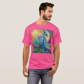 Fantasy Vogels Blauwe Jay T-shirt (Voorkant volledig)