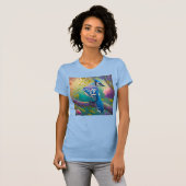 Fantasy Vogels Blauwe Jay T-shirt (Voorkant volledig)