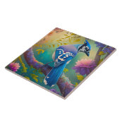 Fantasy Vogels Blauwe Jay Tegeltje (Zijkant)