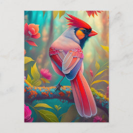 Fantasy Vogels Mannelijk Kardinaal Briefkaart