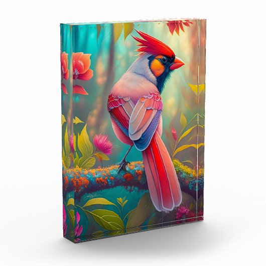 Fantasy Vogels Mannelijk Kardinaal Fotoblokken (Links)