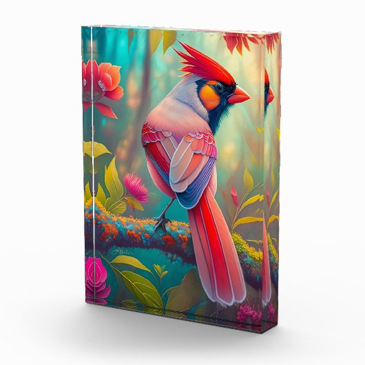 Fantasy Vogels Mannelijk Kardinaal Fotoblokken (Rechts)