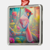 Fantasy Vogels Mannelijk Kardinaal Metalen Ornament (Links)