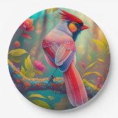 Fantasy Vogels Mannelijk Kardinaal Papieren Bordje (Voorkant)