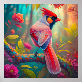 Fantasy Vogels Mannelijk Kardinaal Poster