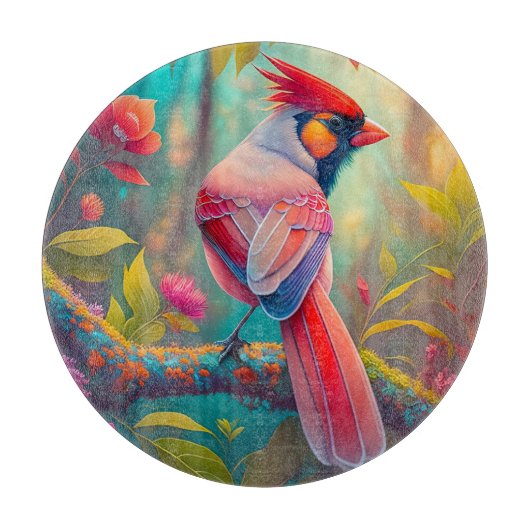 Fantasy Vogels Mannelijk Kardinaal Snijplank (Voorkant)