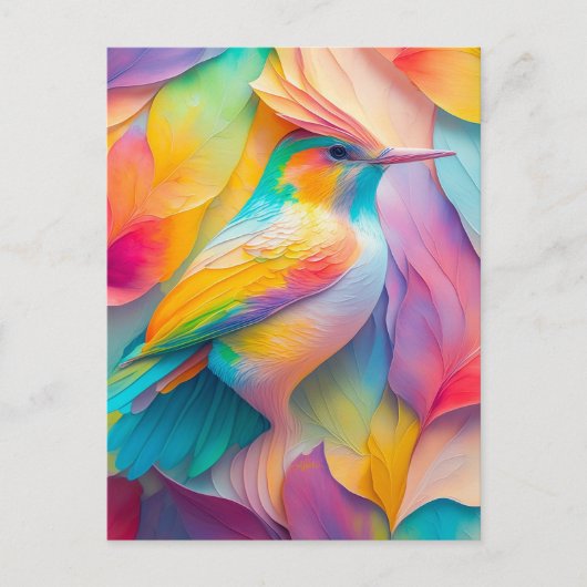 Fantasy Vogels Zijde Vogel Briefkaart (Voorkant)