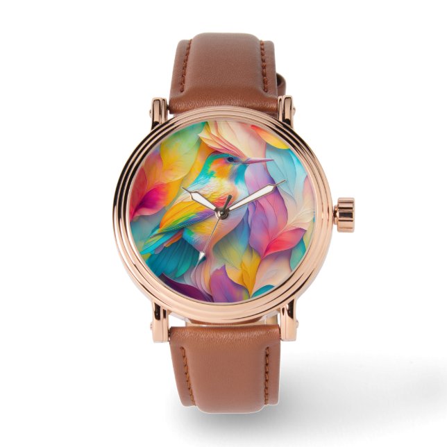 Fantasy Vogels Zijde Vogel Horloge (Voorkant)