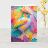 Fantasy Vogels Zijde Vogel Kaart (Gele Bloem)