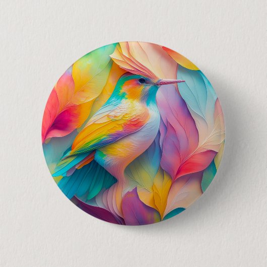Fantasy Vogels Zijde Vogel Ronde Button 5,7 Cm (Voorkant)