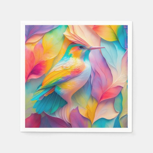 Fantasy Vogels Zijde Vogel Servet (Voorkant)