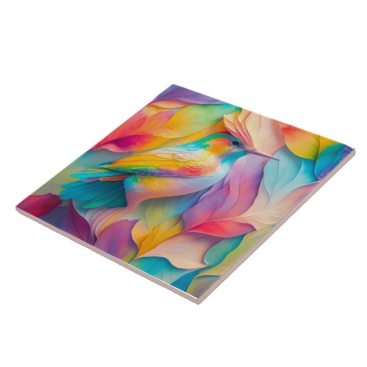 Fantasy Vogels Zijde Vogel Tegeltje (Zijkant)