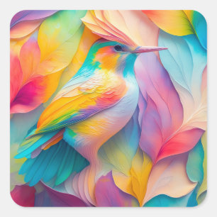 Fantasy Vogels Zijde Vogel Vierkante Sticker