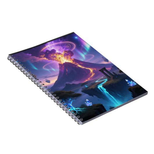 Fantasy Volcano World Photo Notebook Notitieboek (Rechterzijde)