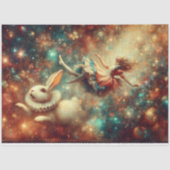Fantasy Vrije Val Witte Konijn en Alice Decoupage Tissuepapier (Voorkant)