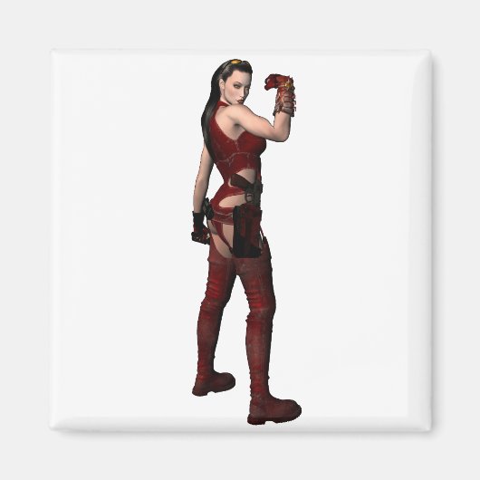 Fantasy vrouw Actie Heroine Magneet (Voorkant)