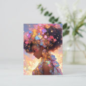 Fantasy Vrouw Afrikaanse Amerikaanse Kunst Briefkaart (Staand voorkant)