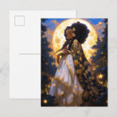 Fantasy Vrouw Afrikaanse Amerikaanse Kunst Briefkaart (Voorkant / Achterkant)