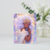 Fantasy Vrouw Afrikaanse Amerikaanse Kunst Briefkaart (Staand voorkant)