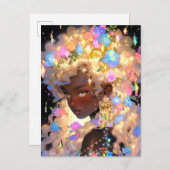 Fantasy Vrouw Afrikaanse Amerikaanse Kunst Briefkaart (Voorkant / Achterkant)