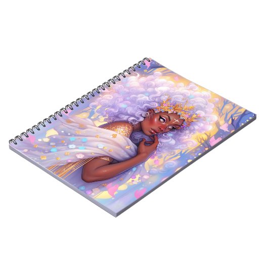 Fantasy Vrouw Afrikaanse Amerikaanse Kunst Notitieboek (Linkerzijde)