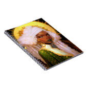 Fantasy Vrouw Afrikaanse Amerikaanse Kunst Notitieboek (Rechterzijde)