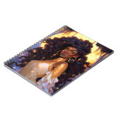 Fantasy Vrouw Afrikaanse Amerikaanse Kunst Notitieboek (Linkerzijde)