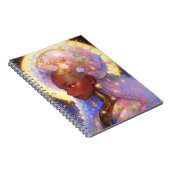 Fantasy Vrouw Afrikaanse Amerikaanse Kunst Notitieboek (Rechterzijde)