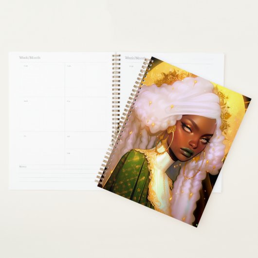 Fantasy Vrouw Afrikaanse Amerikaanse Kunst Planner (Display)