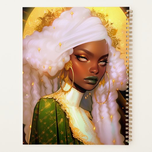 Fantasy Vrouw Afrikaanse Amerikaanse Kunst Planner (Achterkant)