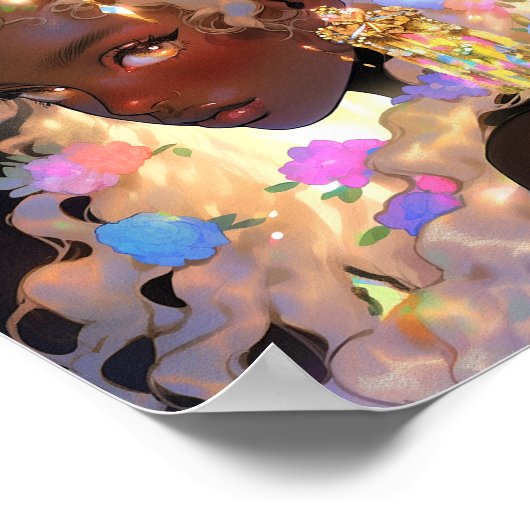 Fantasy Vrouw Afrikaanse Amerikaanse Kunst Poster (Hoek)