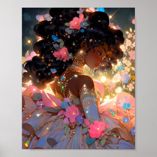 Fantasy Vrouw Afrikaanse Amerikaanse Kunst Poster
